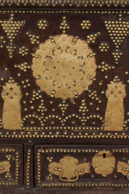 Lot 286 - A Benares hardwood and brass chest