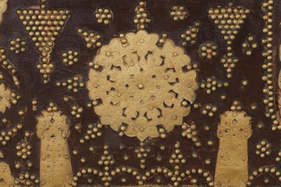 Lot 286 - A Benares hardwood and brass chest