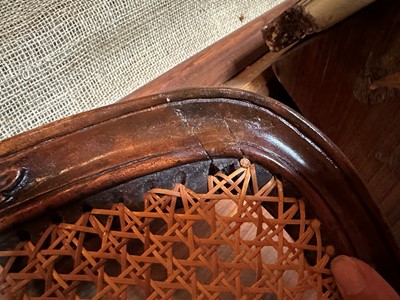 Lot 84 - ☘ A set of six Louis XV-style walnut salon chairs