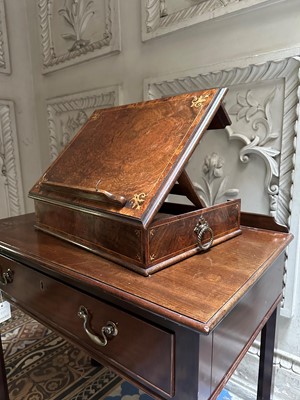 Lot 56 - ☘ A Victorian figured walnut reading stand