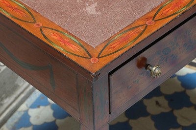 Lot 82 - ☘ A George III satinwood writing table