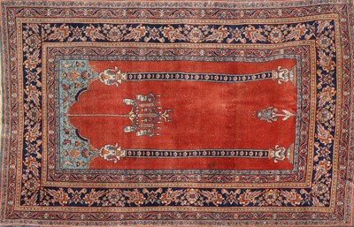 Lot 95 - ☘ A Persian Tabriz prayer rug