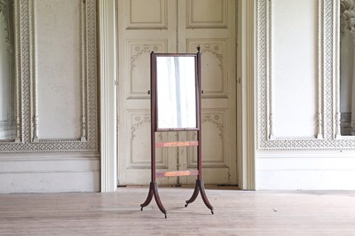 Lot 43 - ☘ A mahogany cheval dressing mirror