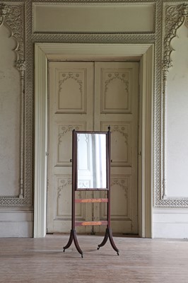 Lot 43 - ☘ A mahogany cheval dressing mirror