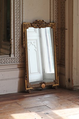 Lot 57 - ☘ A Continental gilt-gesso-framed pier glass