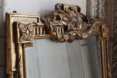 Lot 57 - ☘ A Continental gilt-gesso-framed pier glass