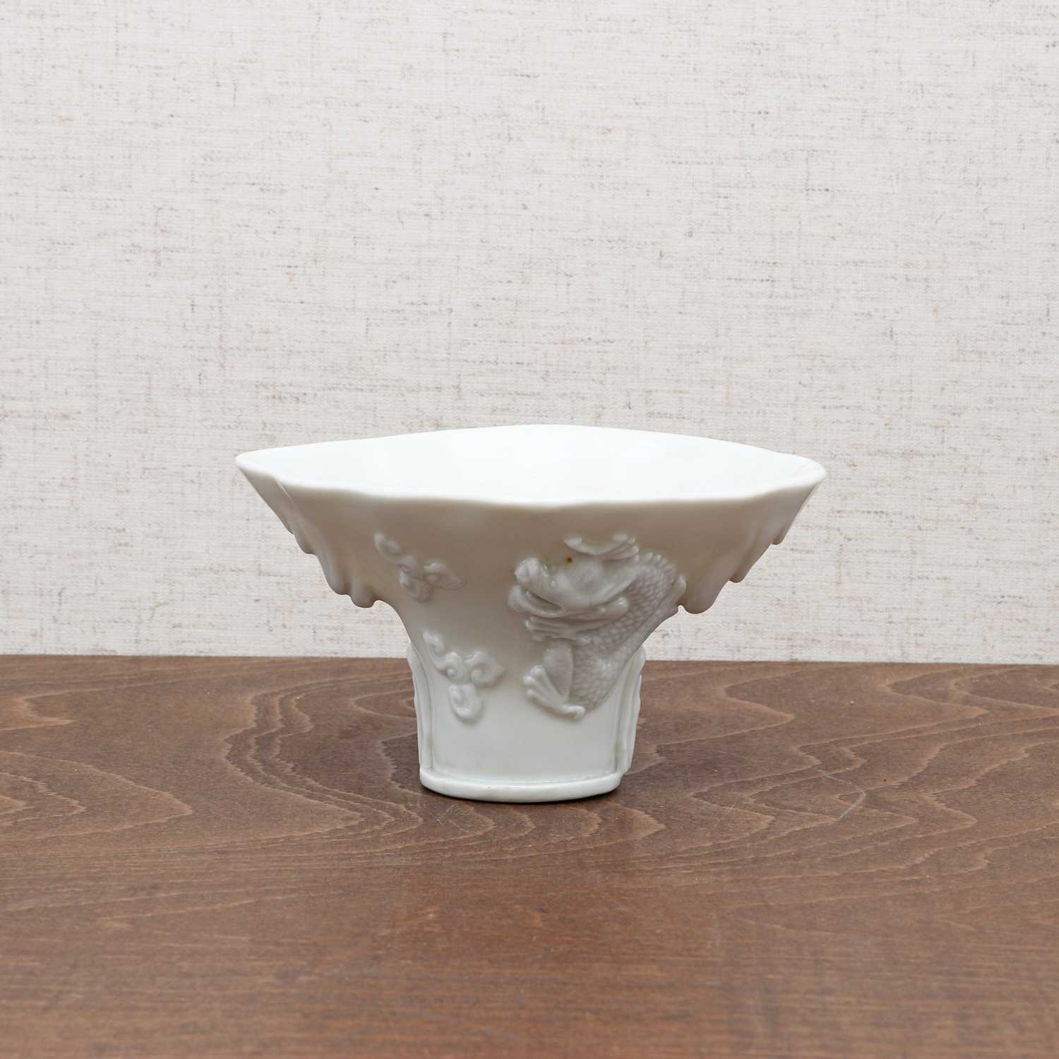 Lot 78 - A Chinese blanc de Chine libation cup