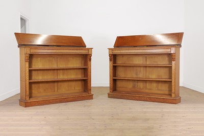 Lot 259 - A pair of George IV bird's-eye maple library bookcases
