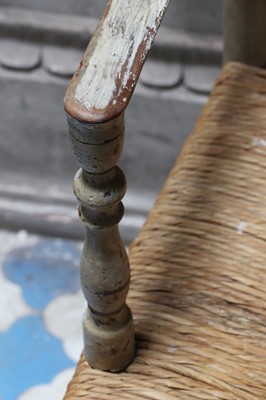 Lot 153 - A painted ash ladder-back armchair