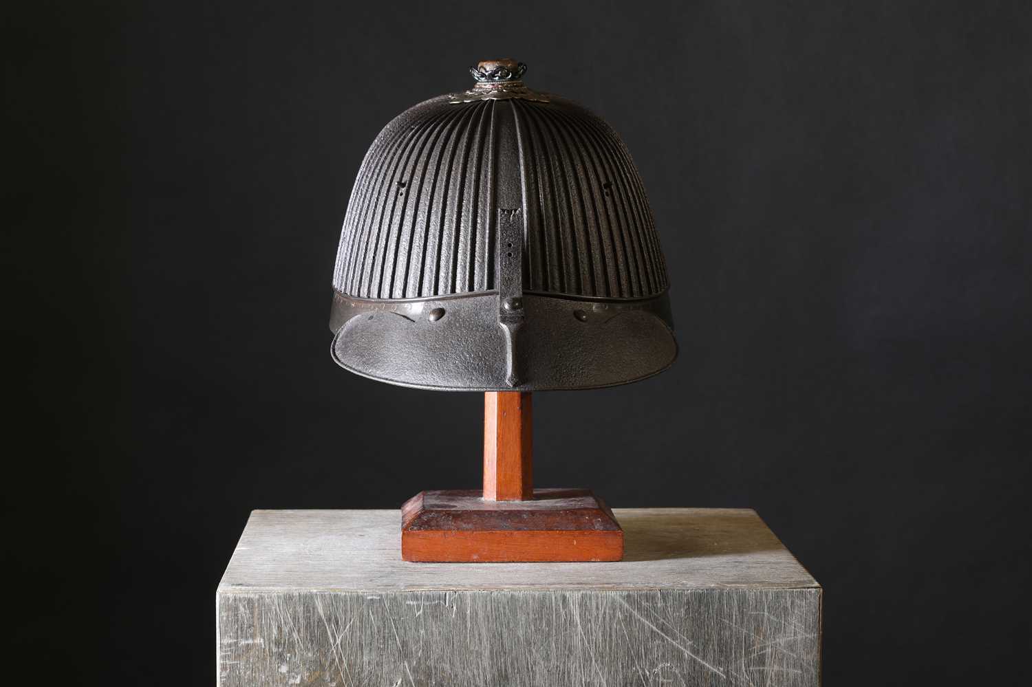 Lot 118 - A Japanese  suji bachi kabuto (ridged helmet)