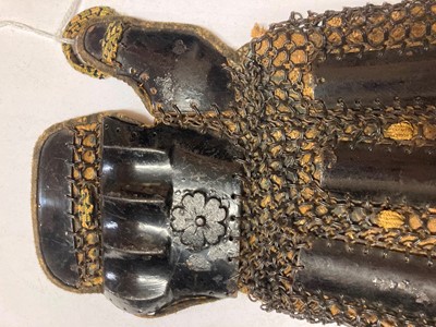 Lot 122 - A group of six pairs of Japanese han kote (arm armour)