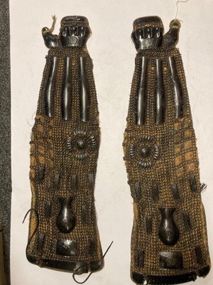 Lot 122 - A group of six pairs of Japanese han kote (arm armour)
