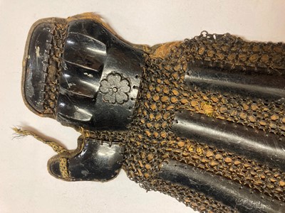 Lot 122 - A group of six pairs of Japanese han kote (arm armour)