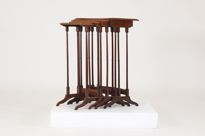 Lot 4 - A Regency mahogany and satinwood quartetto nest of tables