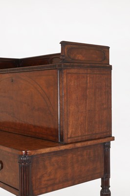 Lot 19 - A George III Sheraton Period mahogany bonheur-du-jour