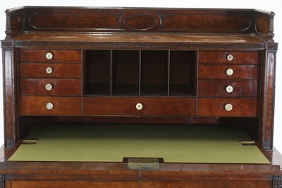 Lot 19 - A George III Sheraton Period mahogany bonheur-du-jour