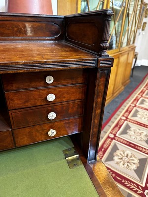 Lot 19 - A George III Sheraton Period mahogany bonheur-du-jour
