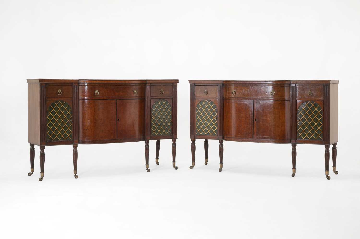 Lot 24 - A pair of mahogany and painted cabinets
