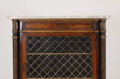 Lot 27 - A Regency rosewood, painted and parcel-gilt pier cabinet