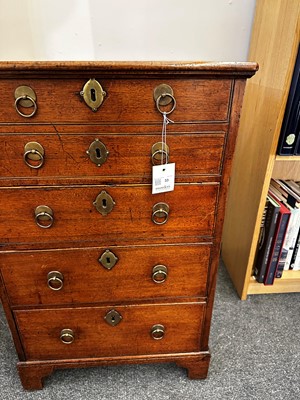 Lot 33 - A George I walnut 'bonnet' chest
