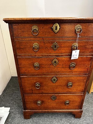 Lot 33 - A George I walnut 'bonnet' chest