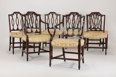 Lot 54 - A set of eight George III-style mahogany dining chairs