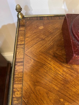Lot 60 - A pair of Regency-style mahogany and brass étagères