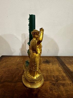Lot 11 - A pair of ormolu chinoiserie candlestands