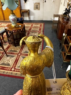 Lot 11 - A pair of ormolu chinoiserie candlestands