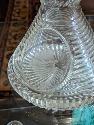 Lot 48 - A pair of cut-glass ship's decanters