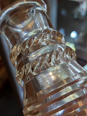 Lot 48 - A pair of cut-glass ship's decanters