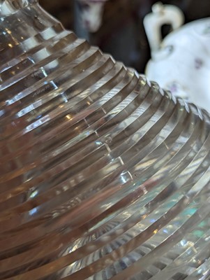Lot 48 - A pair of cut-glass ship's decanters