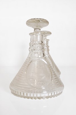 Lot 48 - A pair of cut-glass ship's decanters