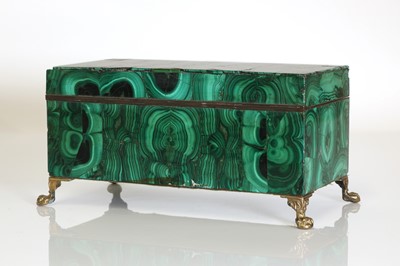 Lot 57 - A malachite trinket box