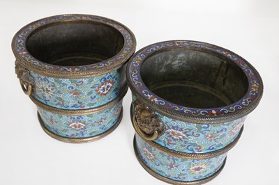 Lot 73 - A pair of cloisonné buckets