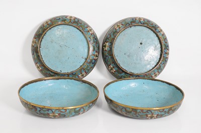 Lot 90 - A pair of cloisonné boxes and covers