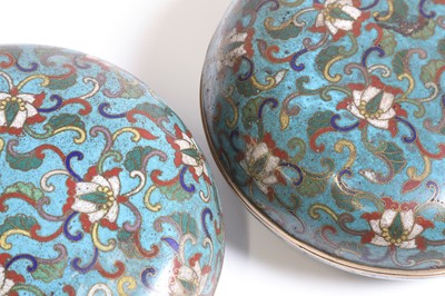 Lot 90 - A pair of cloisonné boxes and covers