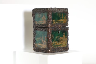 Lot 34 - A Louis XV guilloché enamel and bronze scent bottle case