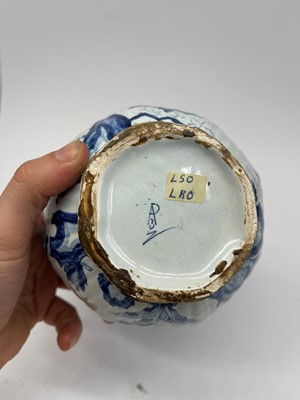 Lot 37 - A delft tin-glazed earthenware double gourd vase