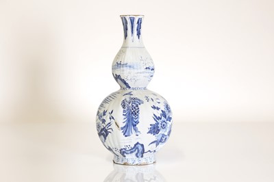 Lot 37 - A delft tin-glazed earthenware double gourd vase