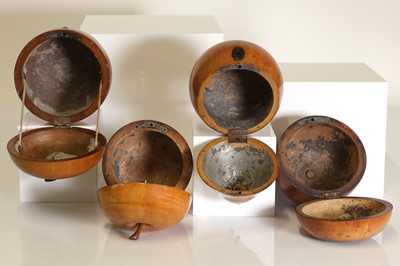 Lot 32 - Four George III fruitwood tea caddies