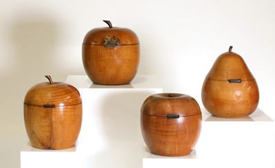 Lot 32 - Four George III fruitwood tea caddies