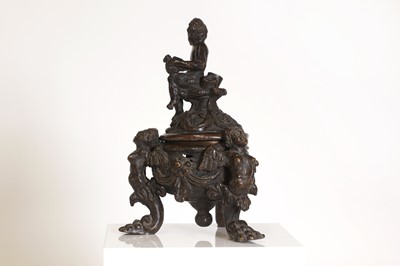Lot 39 - A bronze inkwell