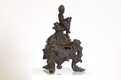 Lot 39 - A bronze inkwell