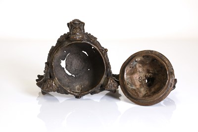 Lot 39 - A bronze inkwell