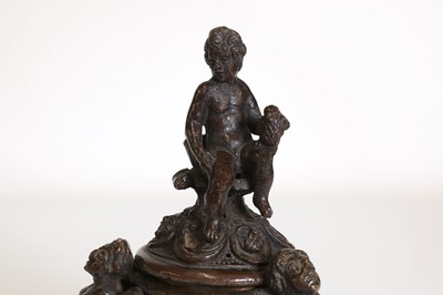 Lot 39 - A bronze inkwell