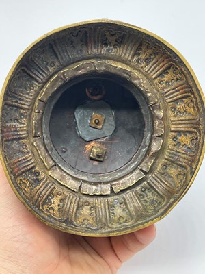 Lot 41 - A pair of gilt-metal-mounted cloisonné candlesticks