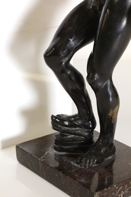 Lot 45 - A grand tour patinated bronze figure, after the antique