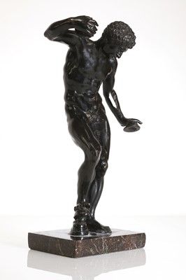 Lot 45 - A grand tour patinated bronze figure, after the antique