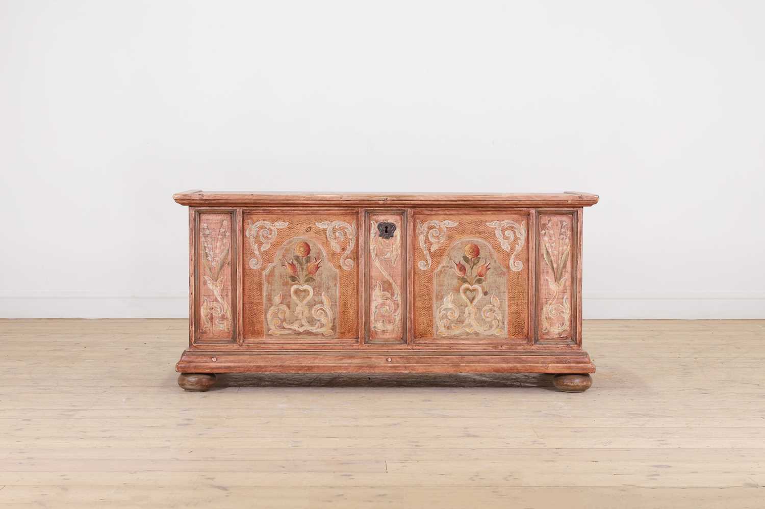 Lot 45 - A painted wedding chest